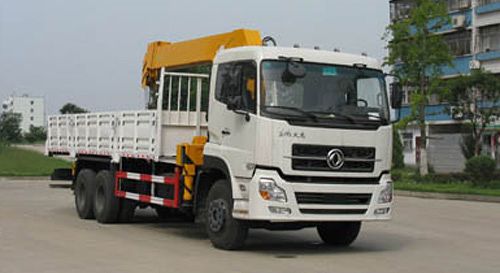 東風天龍后雙橋隨車起重運輸車